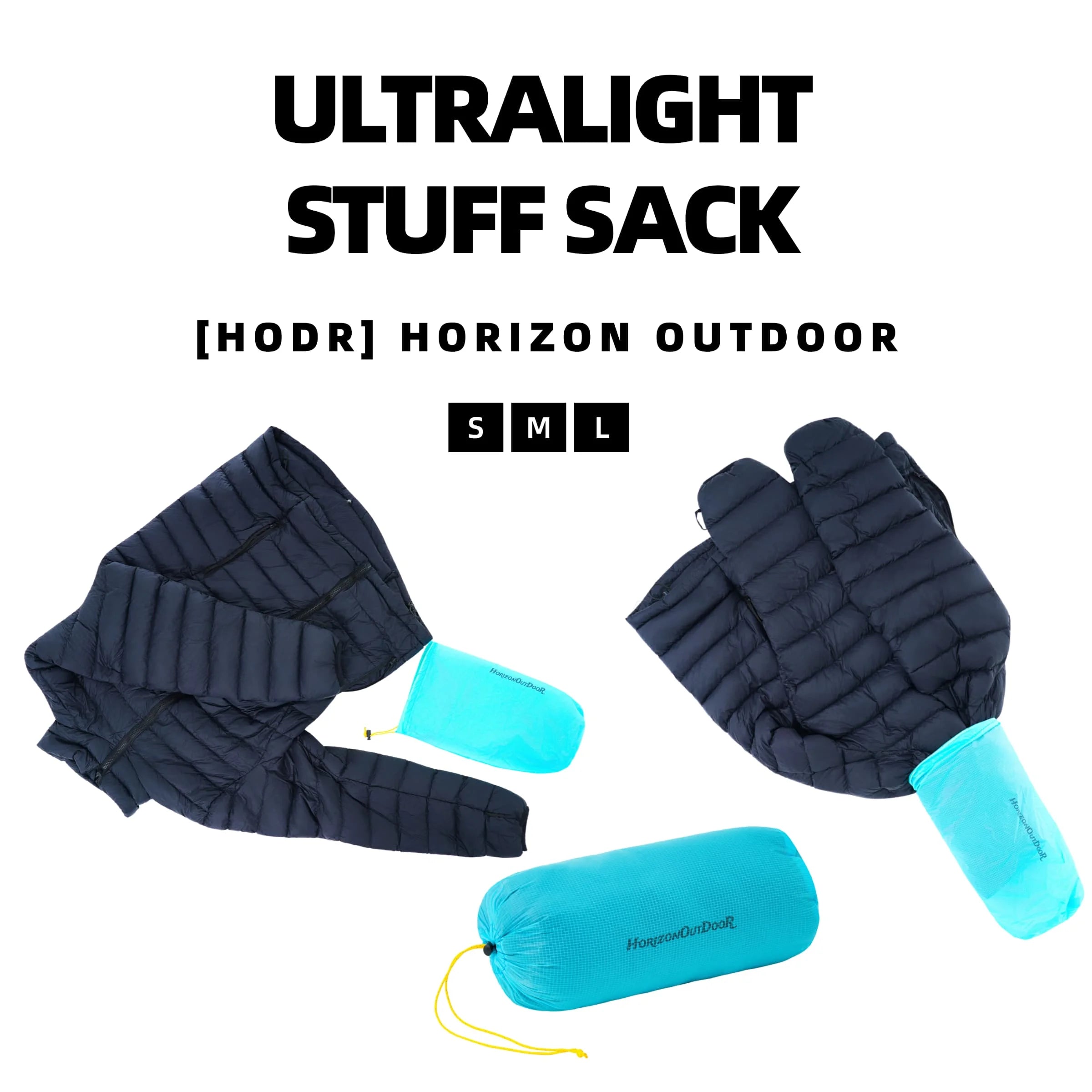 [HODRGEAR] Ultralight Stuff Sack Ultra-SIL Ripstop Water-Resistant Ditty Bags Drawstring for Traveling Hiking Backpacking