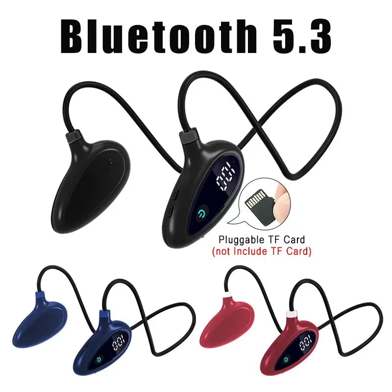 Neck Mounted Bluetooth Earphone Support Card Insertion Bluetooth 5.3 Long Bttery Life Not In Ear Power Display Sport Earphone