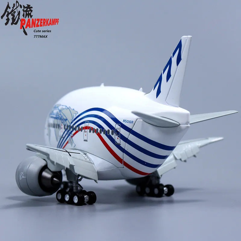 Panzerkampf Cute Series Boeing 777 MAX Q Die-casting Aircraft Model Landing Gear Collection Toys