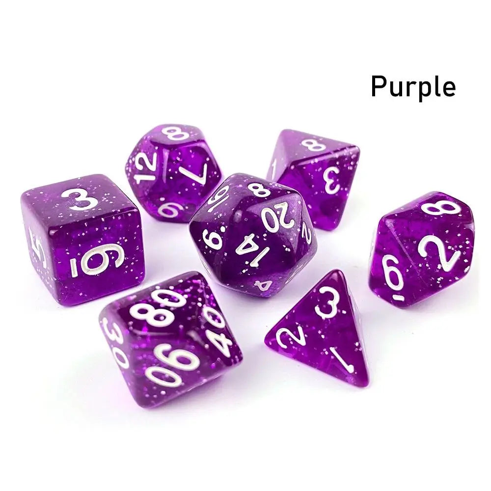 7Pcs Digital Dice Set Double Colors Acrylic Table Game Opaque Polyhedral Dices for DND Dice Tabletop Role-Playing Game Dice Gift