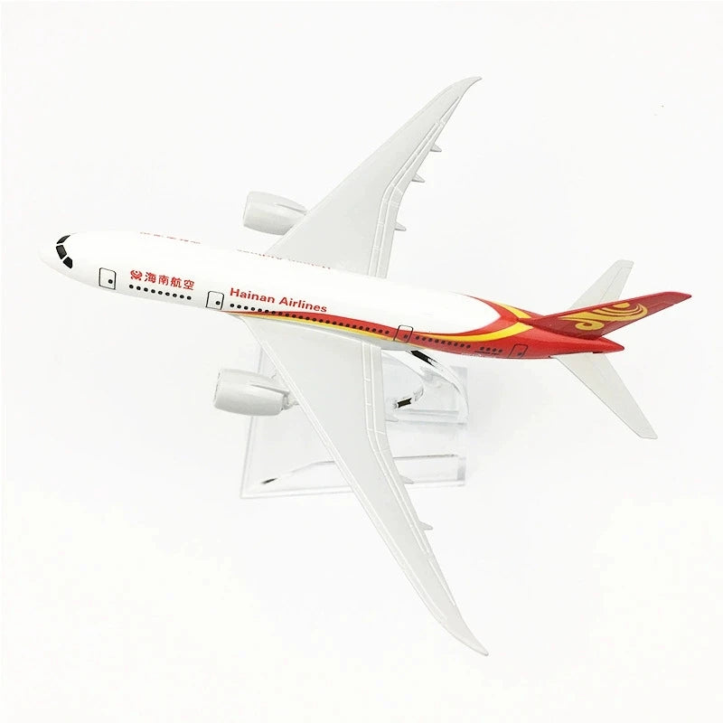 Air China HaiNan Airways B787 Model Airplane 16cm 787 Airways w Stand Metal Plane Model Aircraft Toy Displays kids toys for boys