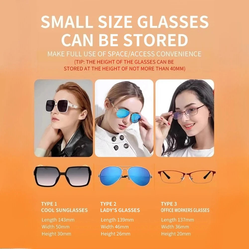 Car Glasses Case Sun Visor Storage Magnetic Sunglasses Holder Portable Glasses Clip Auto Accessories