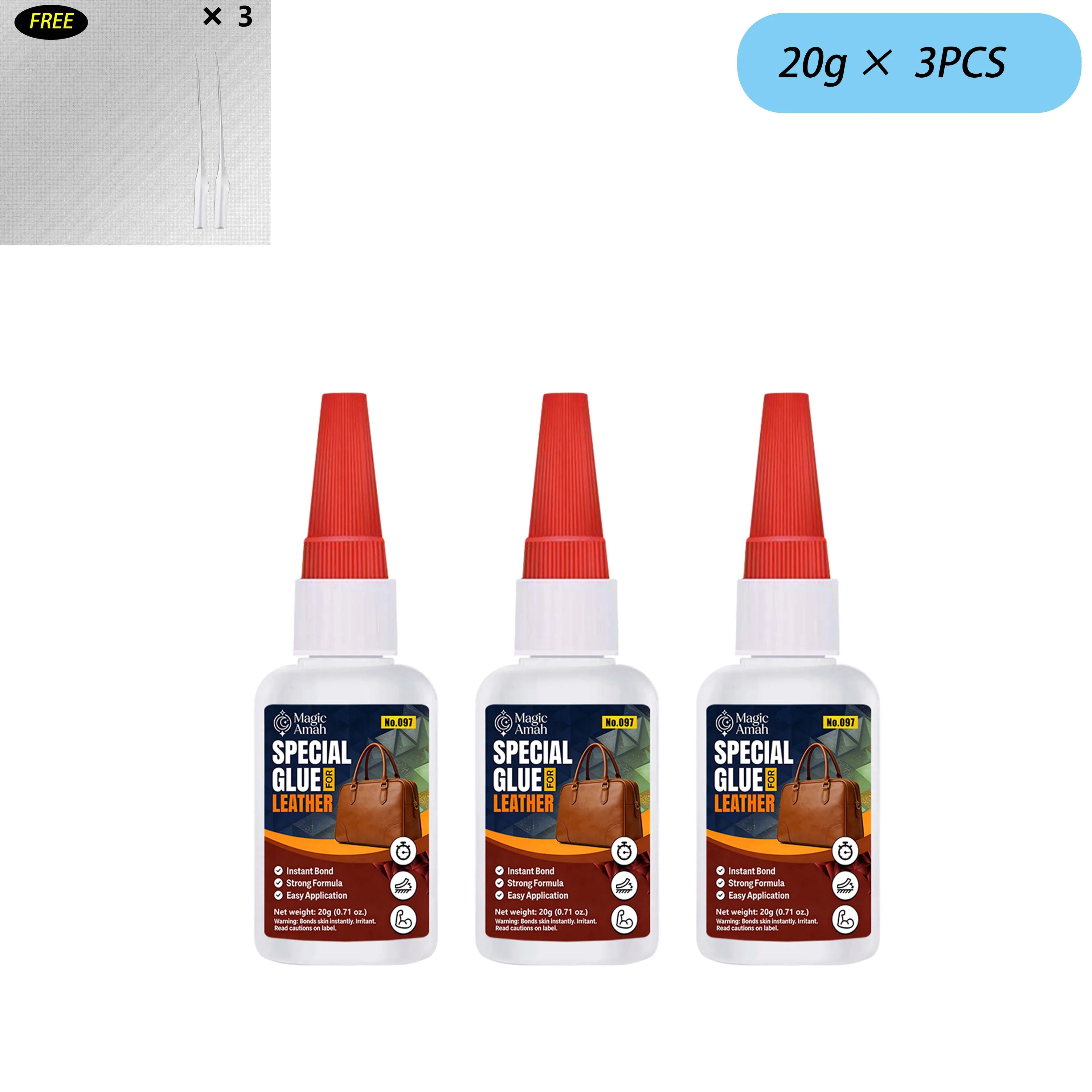 1-3Pcs Leather Repair Glue, Low-Cost Clear Strong CA Adhesive for All Leather Goods, Bags, Shoes, Jackets, Wallets & DIY Crafts