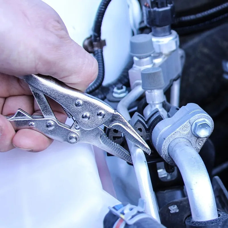 2Pcs/Set 5-Inch Mini vice Grip Locking Pliers Long Nose 4-Inch Curve Jaw Labor-Saving Welding Clamp for DIY Home Hand Tools