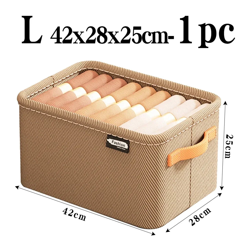 Steel Frame Clothes Storage Box Foldable Fabric Wardrobe Organizer Open Top Drawer Bin for Sweaters Pants Closet Organization