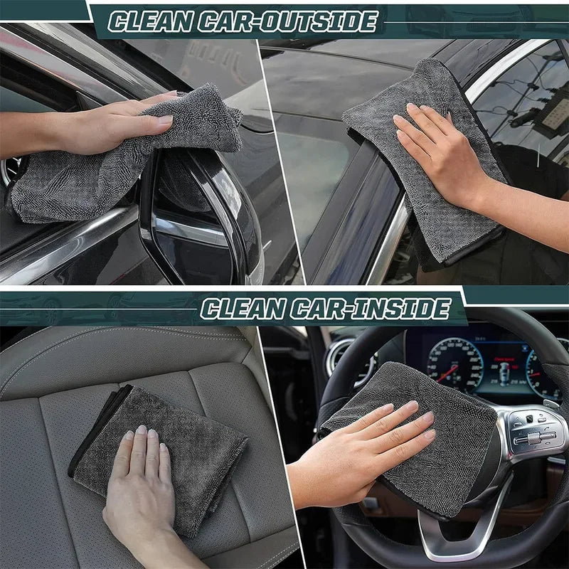 SEAMETAL Car Wash Towel 1200GSM Microfiber Double-Sided Ultra Absorbent Car Wash Cloth Cleaning Drying Towel Washing Accessories