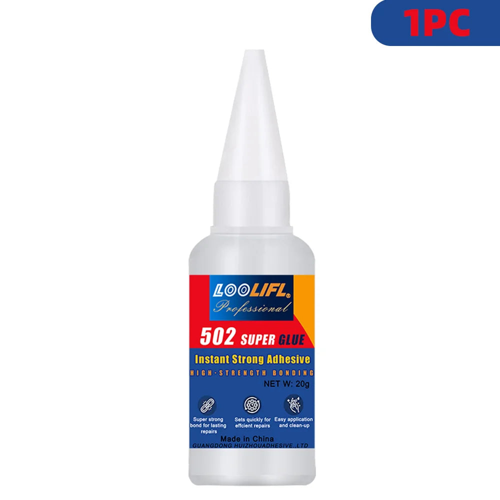 LOOLIFL 502 Super Glue 1-7Pcs X20g Instant Strong Adhesive Multi-Purpose Precision Glue for Plastic Wood Metal Rubber DIY Repair