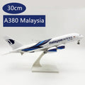 1/240 Scale Malaysia A380 Airplane Model Kit (30cm L) Diecast Resin Plane Model with Stand for Adult Aviation Toy Plane Gift