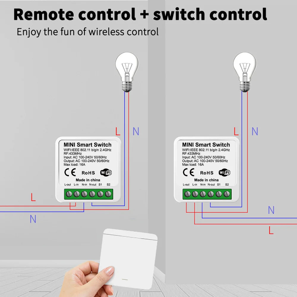 Tuya WiFi Smart Light Switch Smart Home Wireless RF 433mhz Push Button Wall Switch Via Alexa Google Home Alice Smart Life App