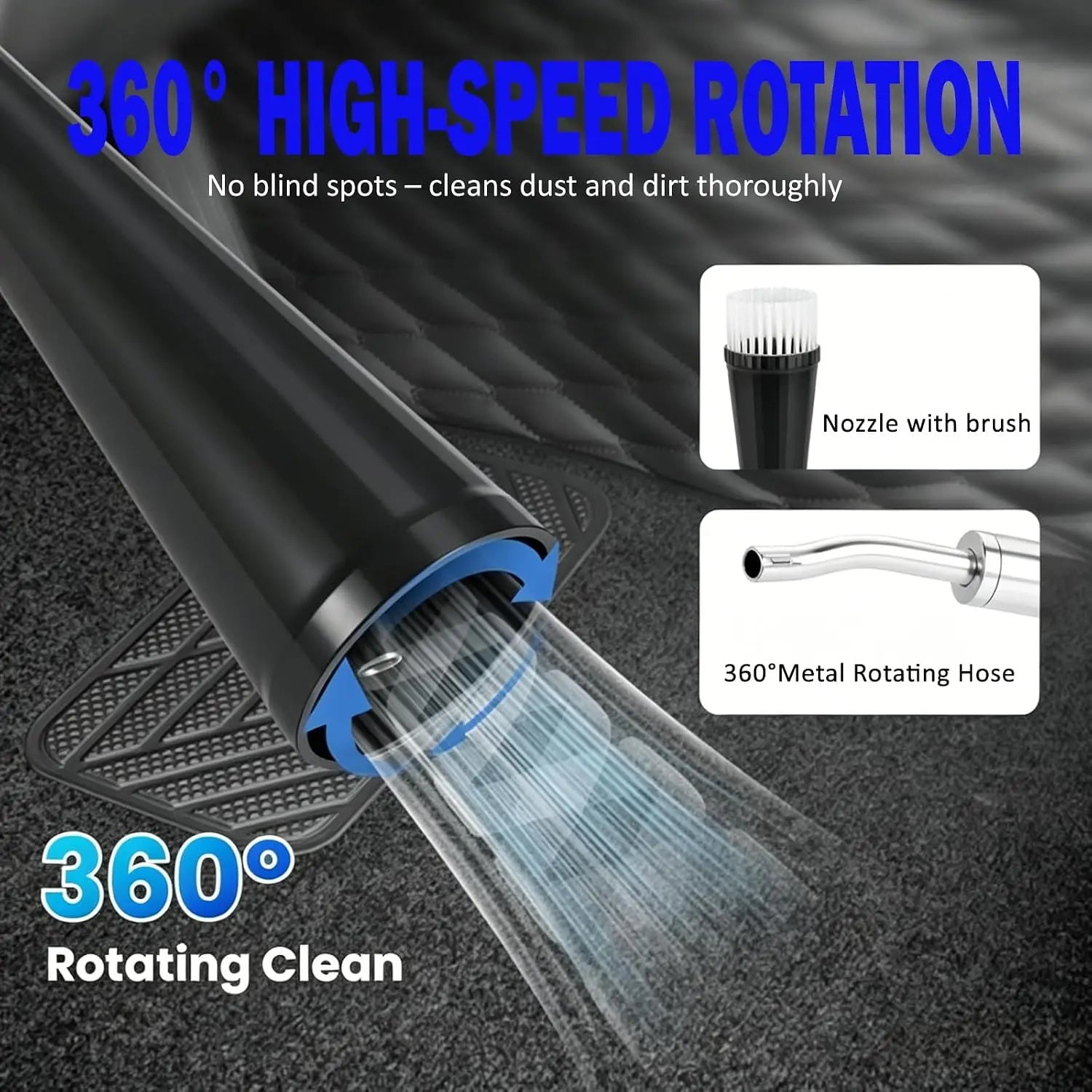 For Tornado Car Cleaning Gun High-Pressure Air Blow Gun1L Liquid Bottle-Metal Dump Tube Deep Cleaning Interior Dirt Dust Removal