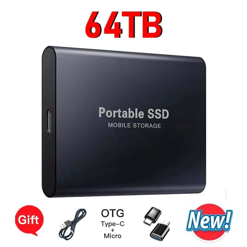 High-speed SSD 2TB Portable External Hard Drive Suitable for daily storage and backup