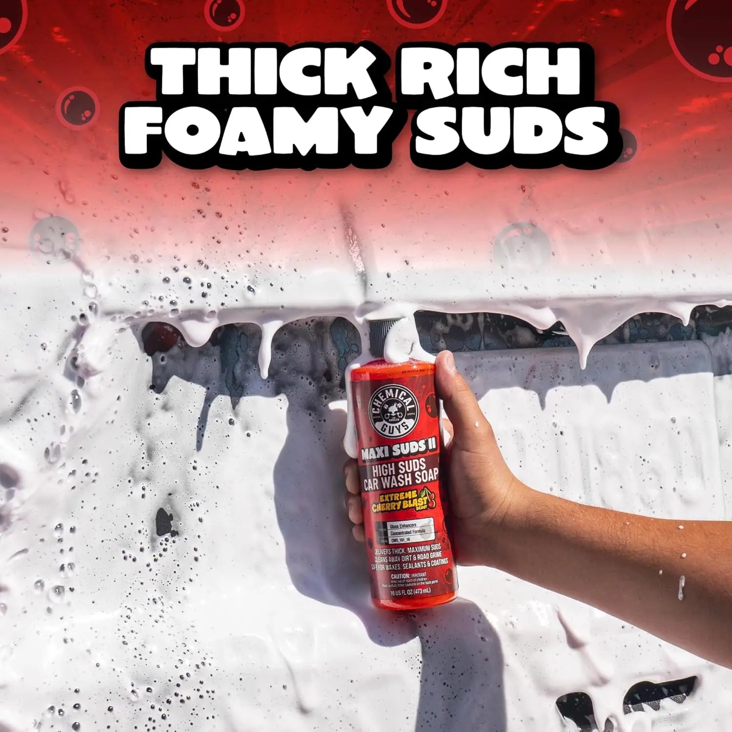 Foaming Car Wash Soap with Cherry Scent, 16 fl oz - Works with Foam Cannons, Guns & Bucket Washes for Cars, Trucks, Motorcycles
