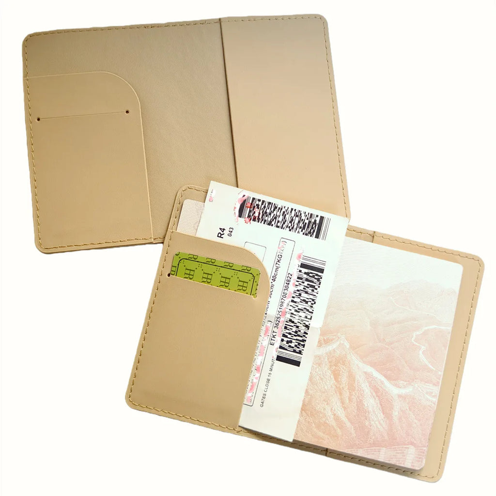 Hand-drawn illustration PU Leather Passport Cover Case Card Holder Lightweight Travel Accessories Wallet Gift For Lovers