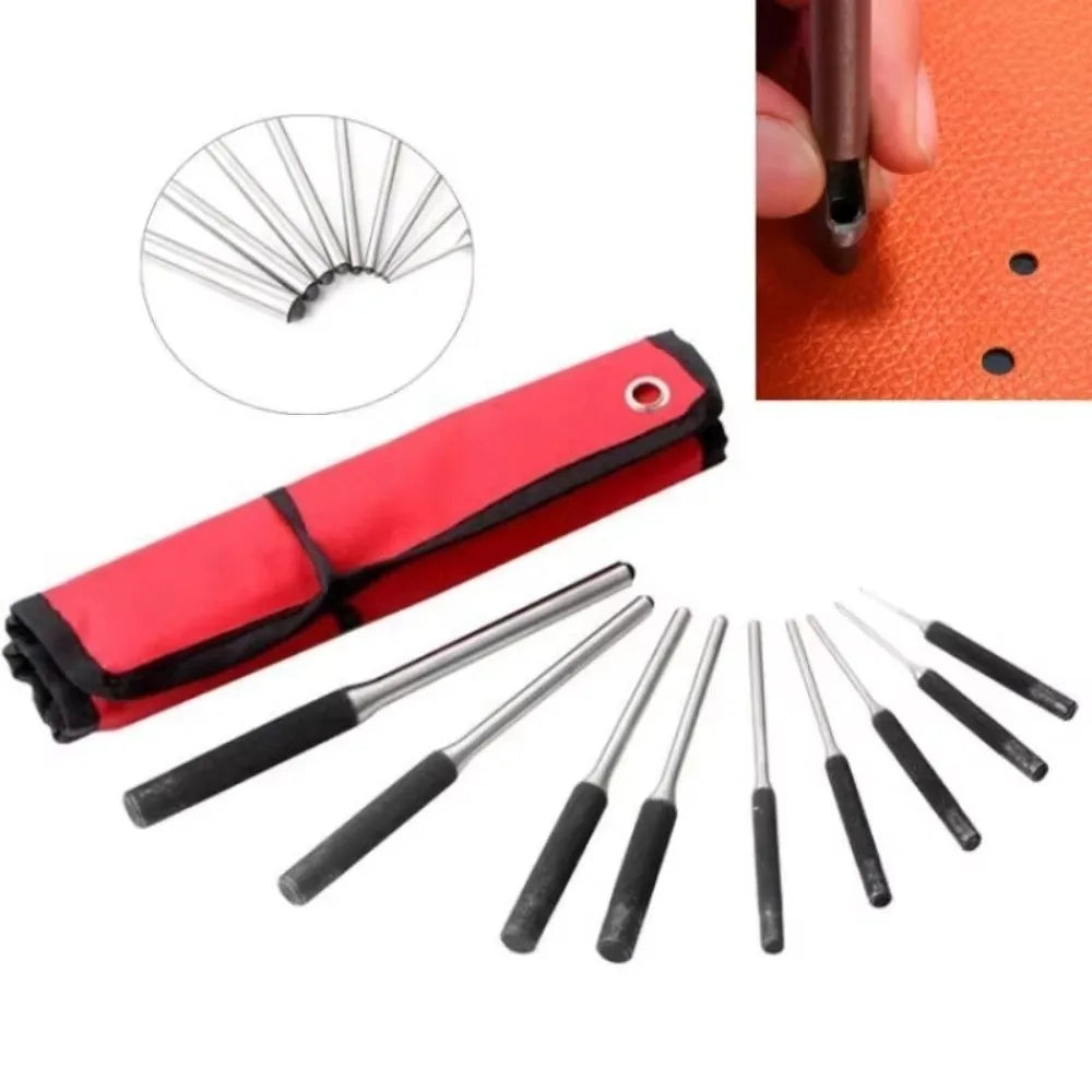 9Pcs High Hardness Steel Roll Pin Punch Set Hand Tool Professional Grade Chisel Tools Carrying Case Pin Removing Tool Carpenters