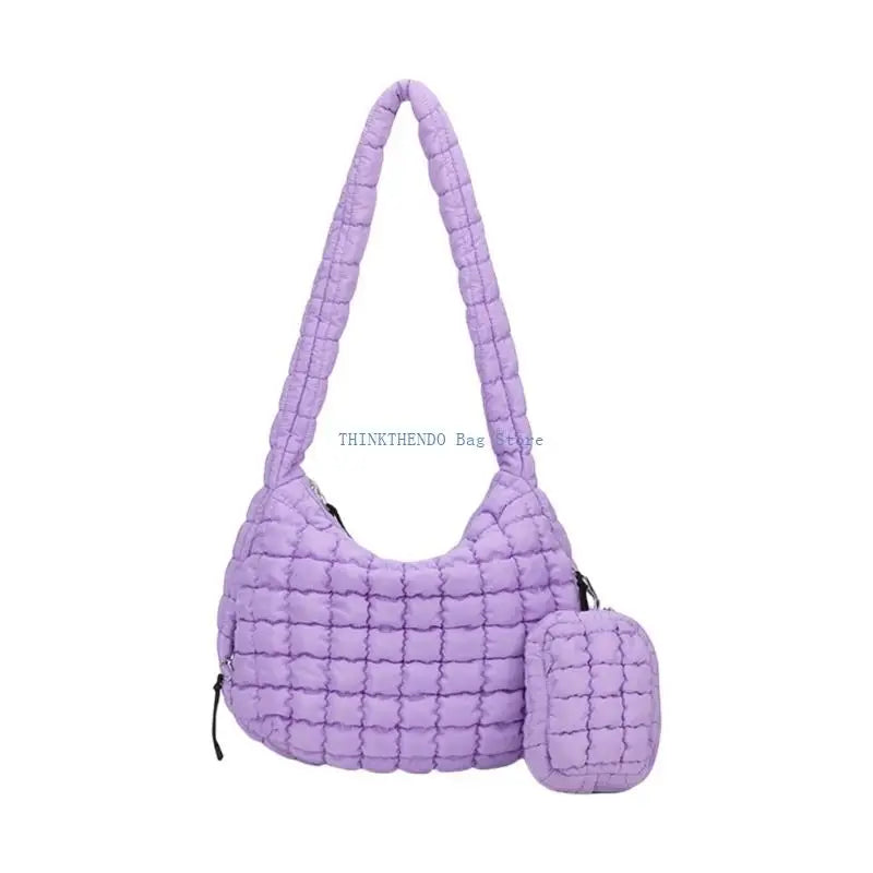 340D Quilted Puffer Bag Set for Women Lightweight Spacious Crossbody Satchel Purse