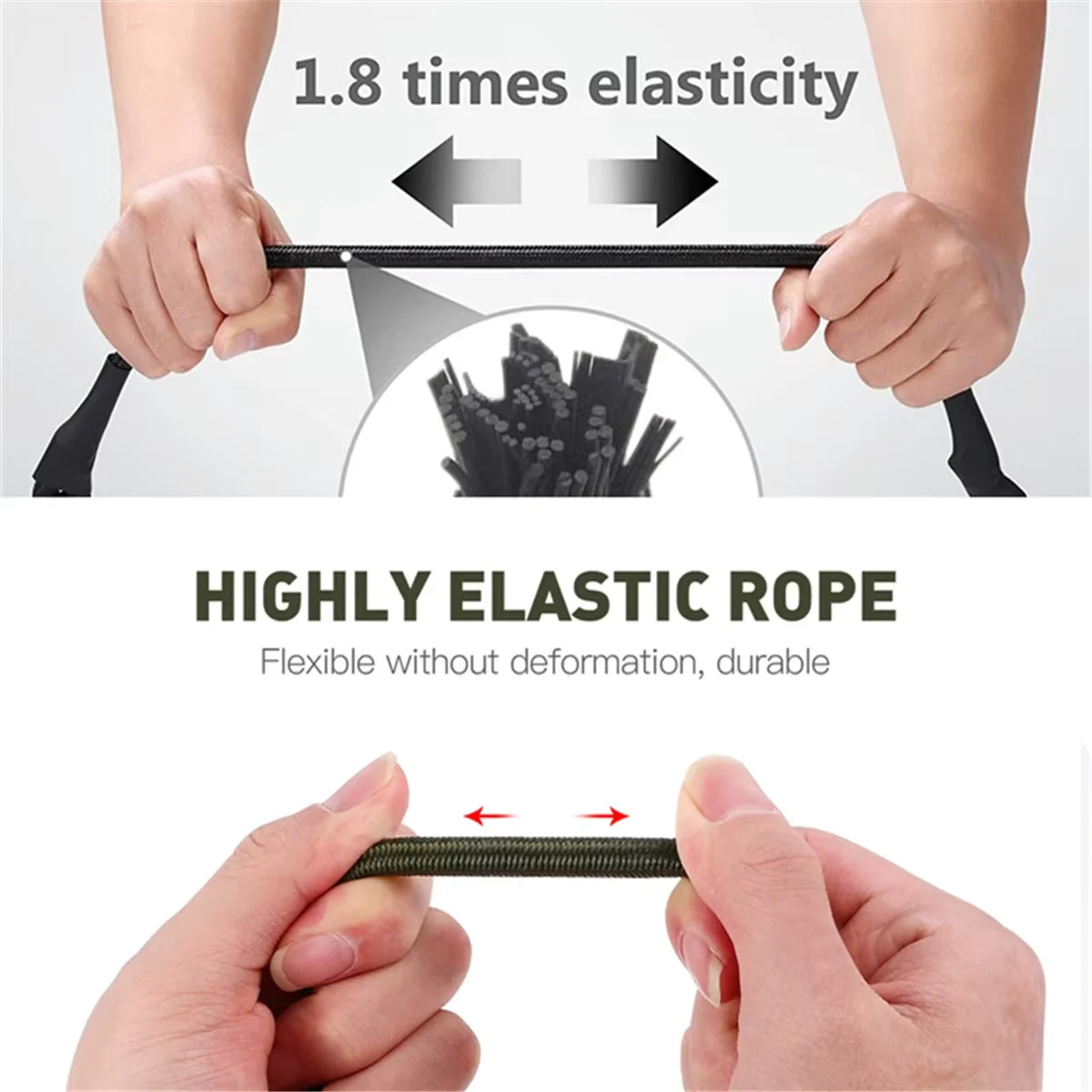 For Camping Luggage Bicycle Cargo Multipurpose Tie Down Utility Rope Pack Adjustable Elastic Strap with Hooks 6/8mm Bungee Cord