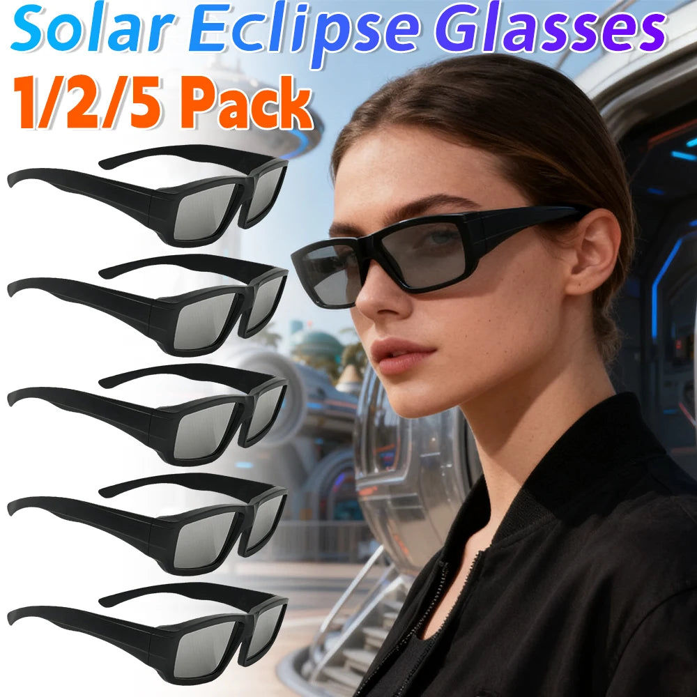 1/2/5PCS Solar Eclipse Glasses Safety Sun View Paper Glasses Solar Eclipse Viewing Glasses UV Resistant Solar Eclipse Sunglasses