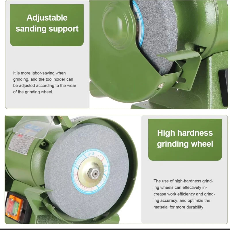 Heavy Duty Industrial Grade Benchtop Dust Sander Electric Knife Sharpener Metal Grinding Machine 220V for Polishing