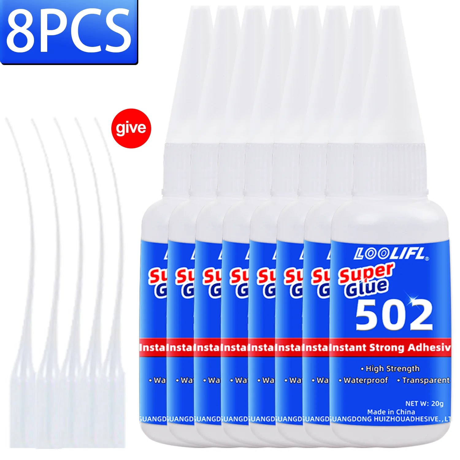 1-8Pcs 502 Strong Glue, Cyanoacrylate Glue, 10 Seconds Bonding, Suitable for Wood, Plastic, Ceramics, Metal, All-Round Bonding Tools