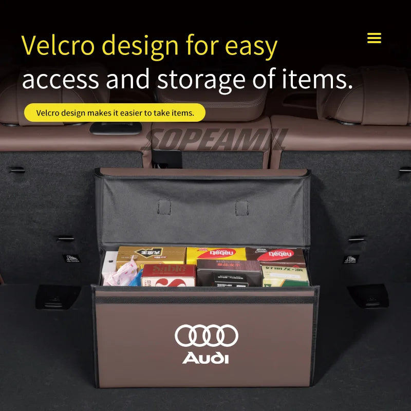 Car Trunk Organizing And Storage Box For Audi ABT A3 A4 A5 A6 A7 A8 Q3 Q4 Q5 Q7 Q8 TT RS3 RS4 RS5 RS6 RS7 S3 S4 S5 S6 S7 S line