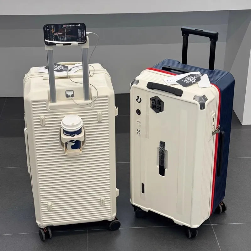 Multi-functional travel suitcase 22/24/26/28 inches silent swivel wheels thickened large capacity rolling luggage handle bag