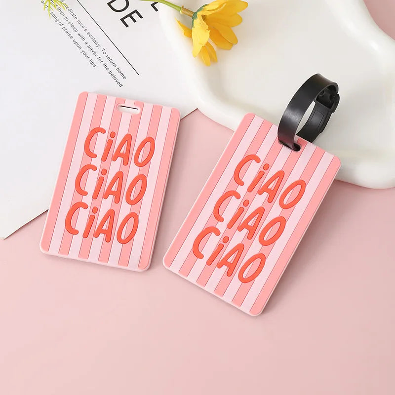 Silicone Letter Cute Luggage Tag Travel Luggage Tags Name Address Lable Suitcase Tag Travel Bags Holiday Travel Accessories