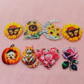 10pcs Acrylic Double sided Colorful Sunflower and Rose Pendant DIY Handmade Jewelry Pendant Accessories Material