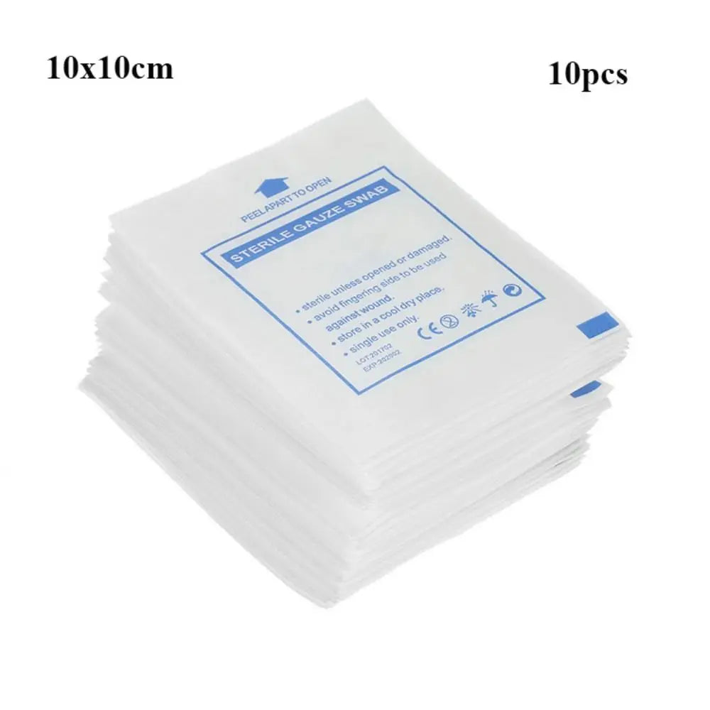 10Pcs 5x5cm 7.5x7.5cm 10x10cm Breathable Degreased Gauze Wound Dressing Band Aid Bandage Large Wound Aid Wound Bandage