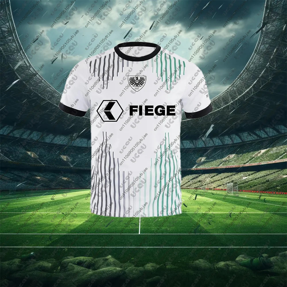 2025-26 Men Kids Boys Male Training Top Adult Home Jersey Soccer Game P-Preußen Sports M-Münster Away Breathable Football Jersey