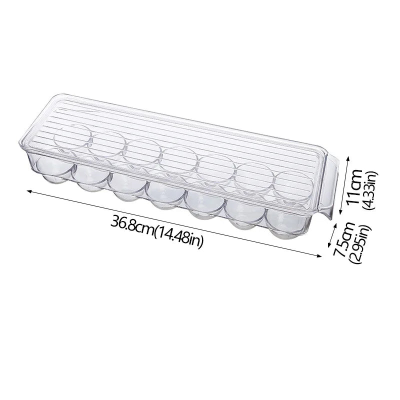 Refrigerator Organizer Bins Stackable Fridge Food Storage Box With Handle Clear Plastic Pantry Freezer Organizer Tool