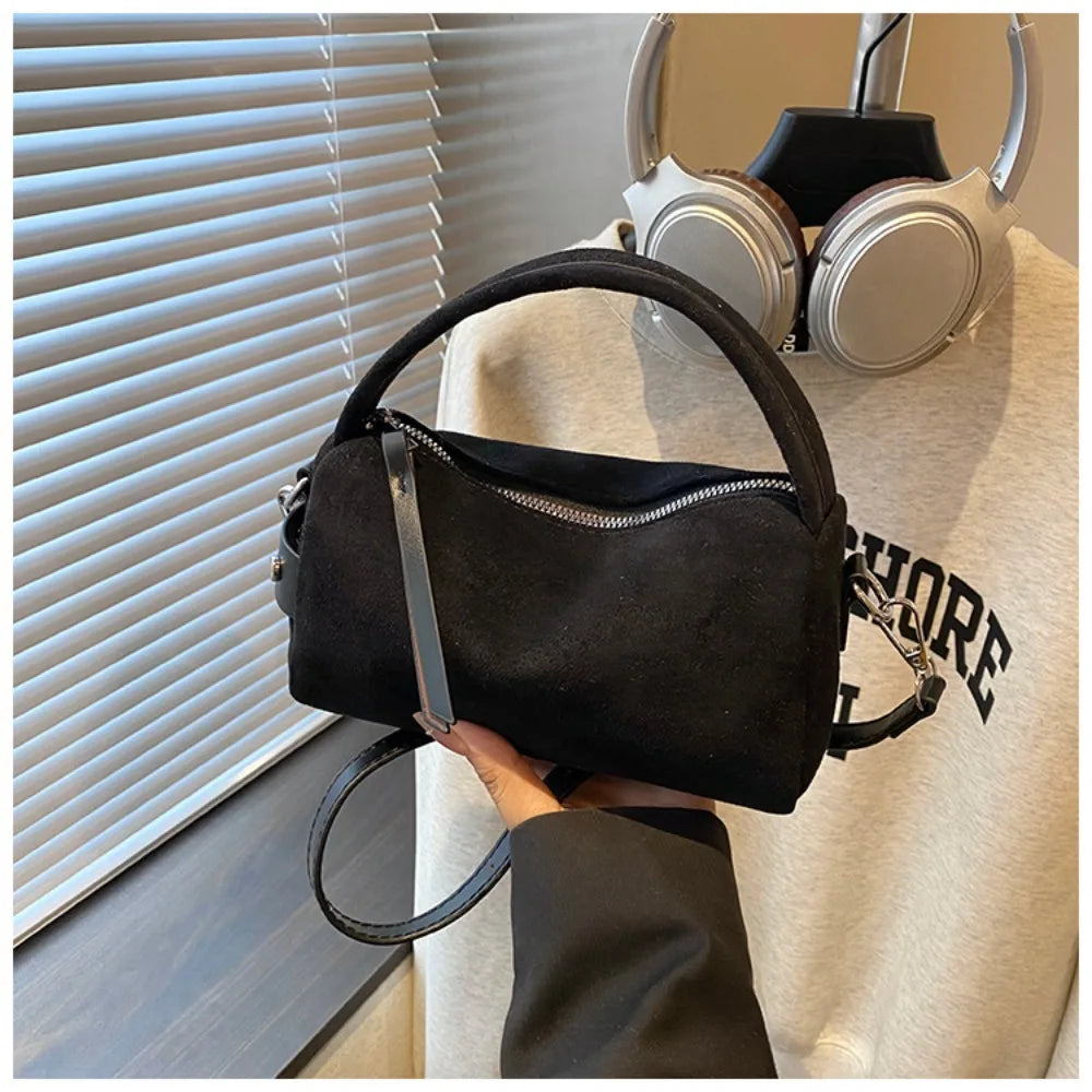 Luxury Mini Size Shoulder Bag Frosted Surface PU Leather Pillow Bag Matte Suede Women's Handbag Daily Use