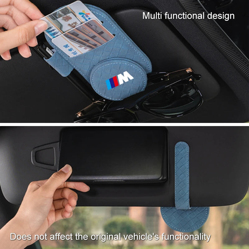 For BMW X1X2X3 X5 X6 X7 G01 G05 G30 F40 E90 F15 M M3 M5 i7 i8 Magnetic Leather Car Glasses Clip Sun Visor Sunglasses Holder Clip