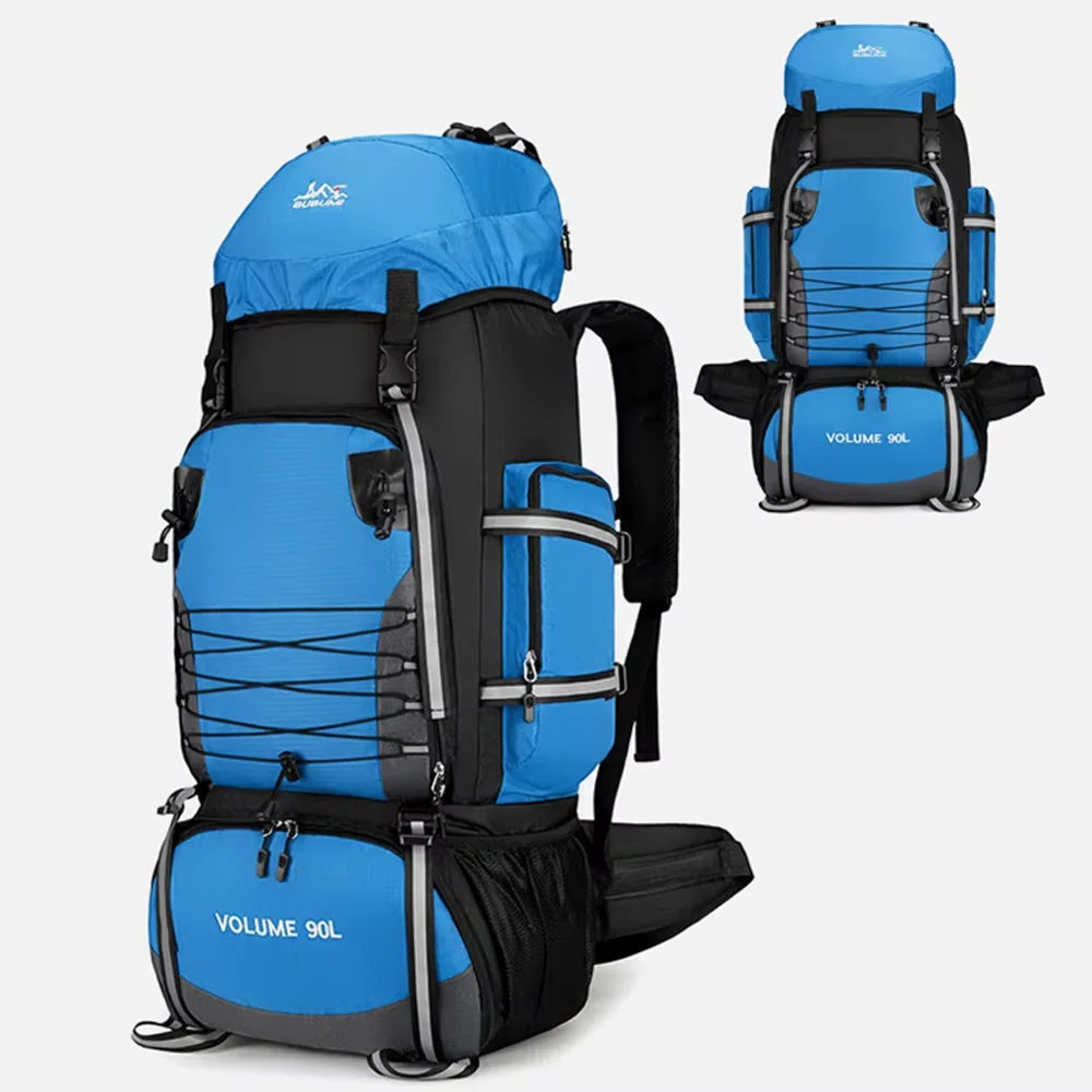 90L Outdoor Mountaineering Backpack Large Capacity Sports Bag Waterproof Hiking Travel Bag Optional Reflective Strip Backpack