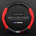 For Mazda 3 5 6 SKYACTIV CX30 CX5 CX8 CX9 MX5 RX8 RX7 BT50 Axela Atenza Car Steering Wheel Cover Carbon fiber Leathe Accessories