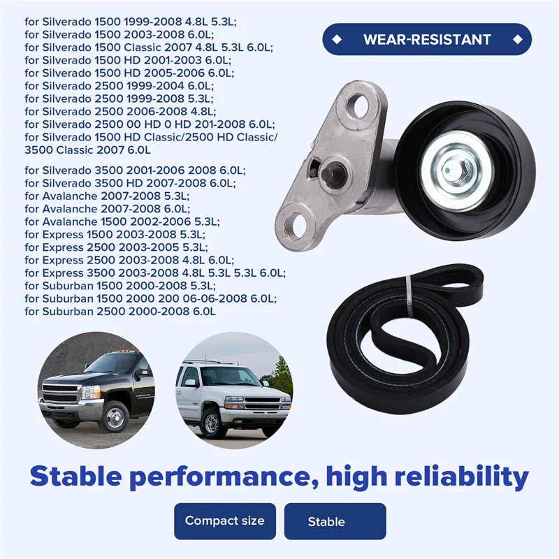 APT BK232 For  Silverado 1500 1999-2008 Tensioner Kit Engine Serpentine Drive Belt Kit