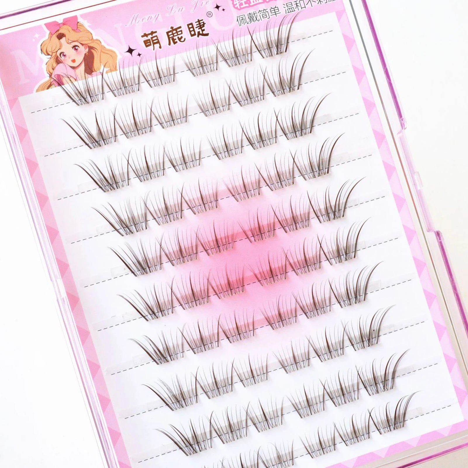 Natural Brown False Eyelashes extenstions 9-13 Mixed Length Lightweight Design False lashes for Daily eyelash makeup
