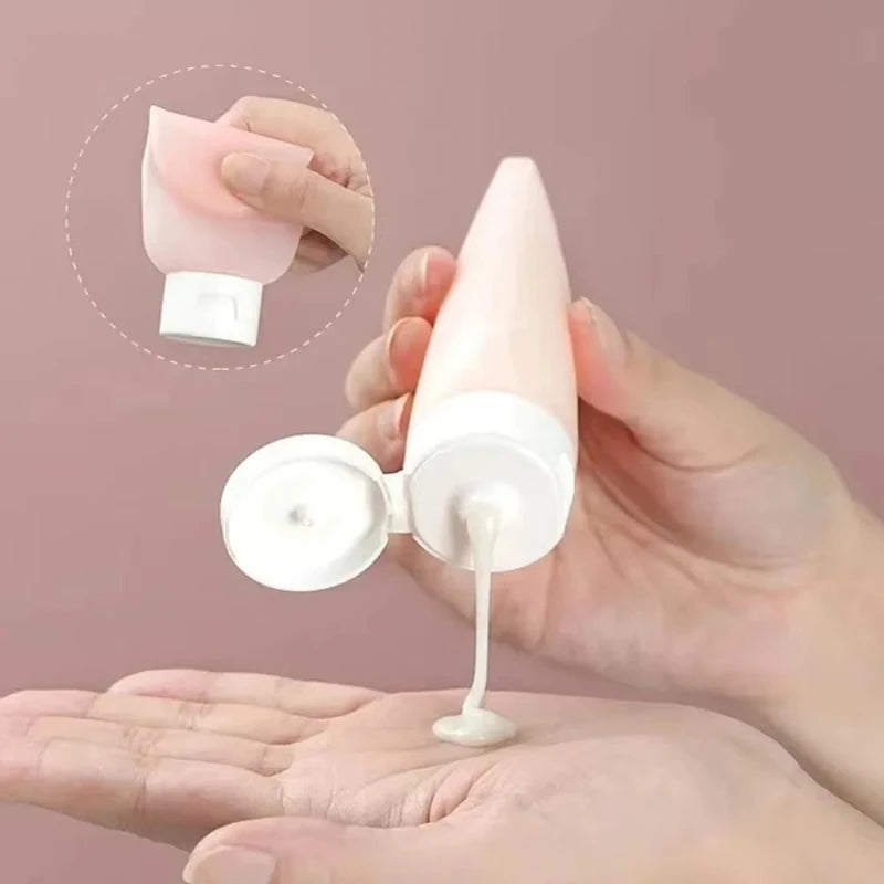 4Pcs 60ml Travel Botttle Set Refillable Bottles Soft Cream Lotion Shampoo Squeeze Tube Empty Cosmetic Containers Makeup Tools