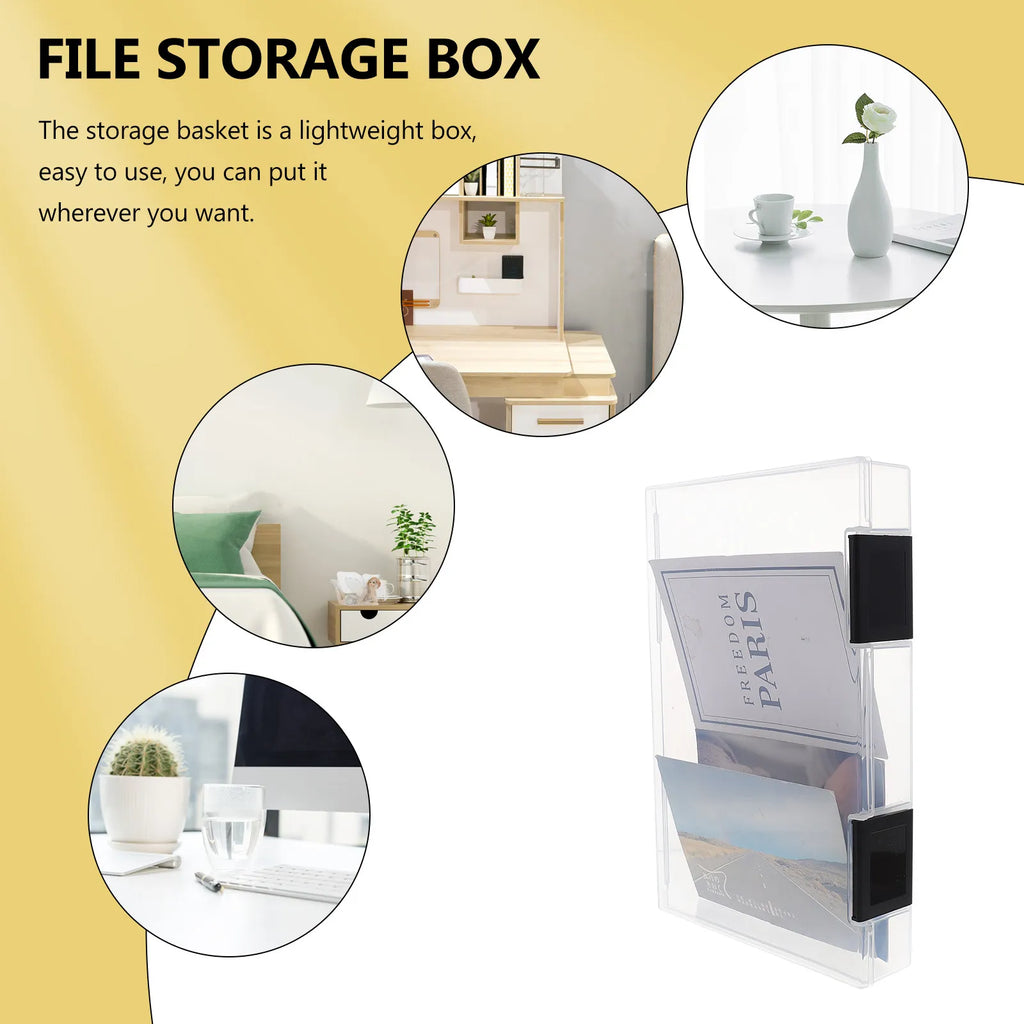 1Pcs A5 Document Storage Box Heavy-Duty Plastic File Organizer for Office Study Home Use Thickened Eco-Friendly Document Box