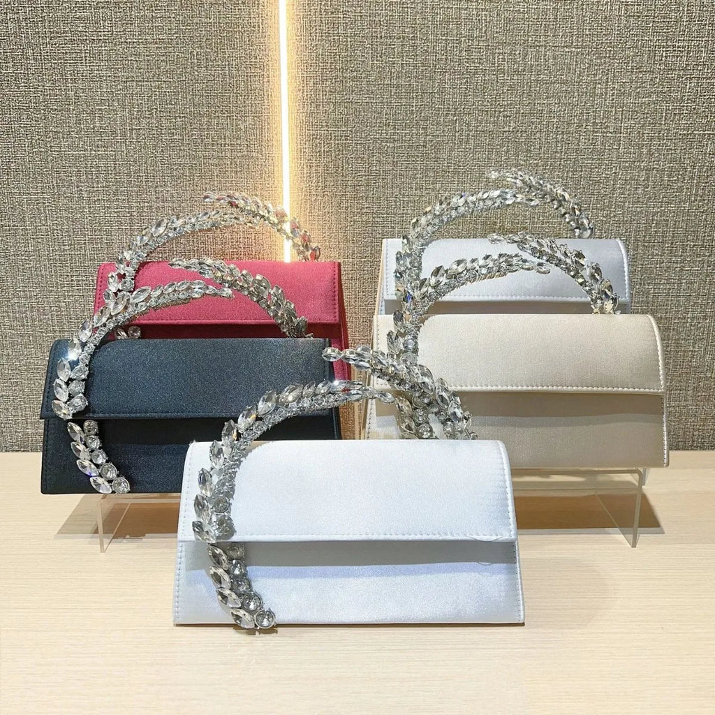 wholesale new party dinner bag luxury flash diamond satin sequin handbag diamond-encrusted women's messenger high-end design bag
