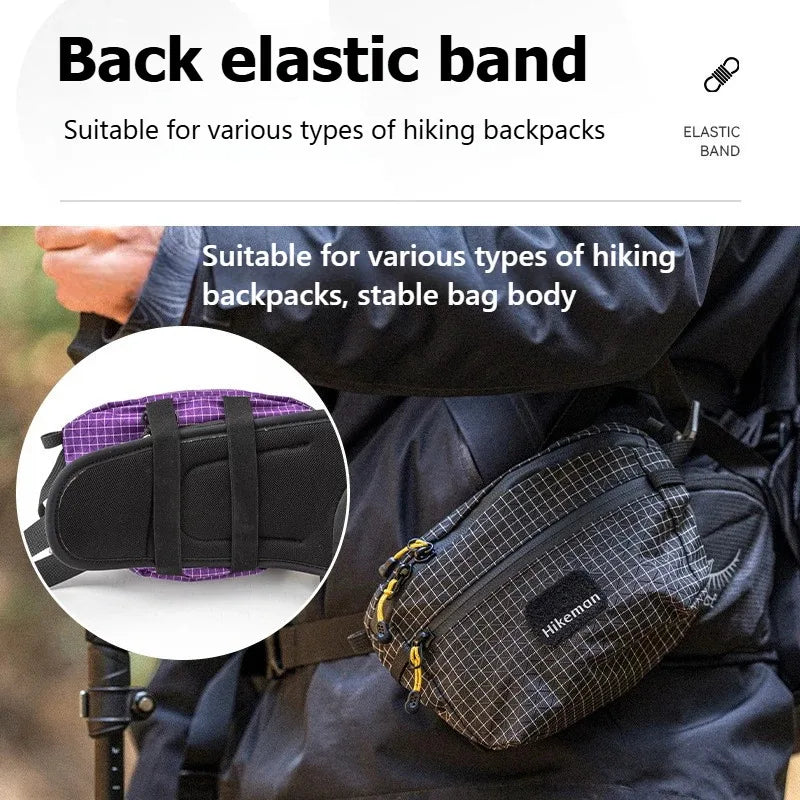 Outdoor Chest Bag UHMWPE 1.2L Large Capacity Waterproof Adjustable Lightultra Bag for Camping Hiking Cycling Running Fishing