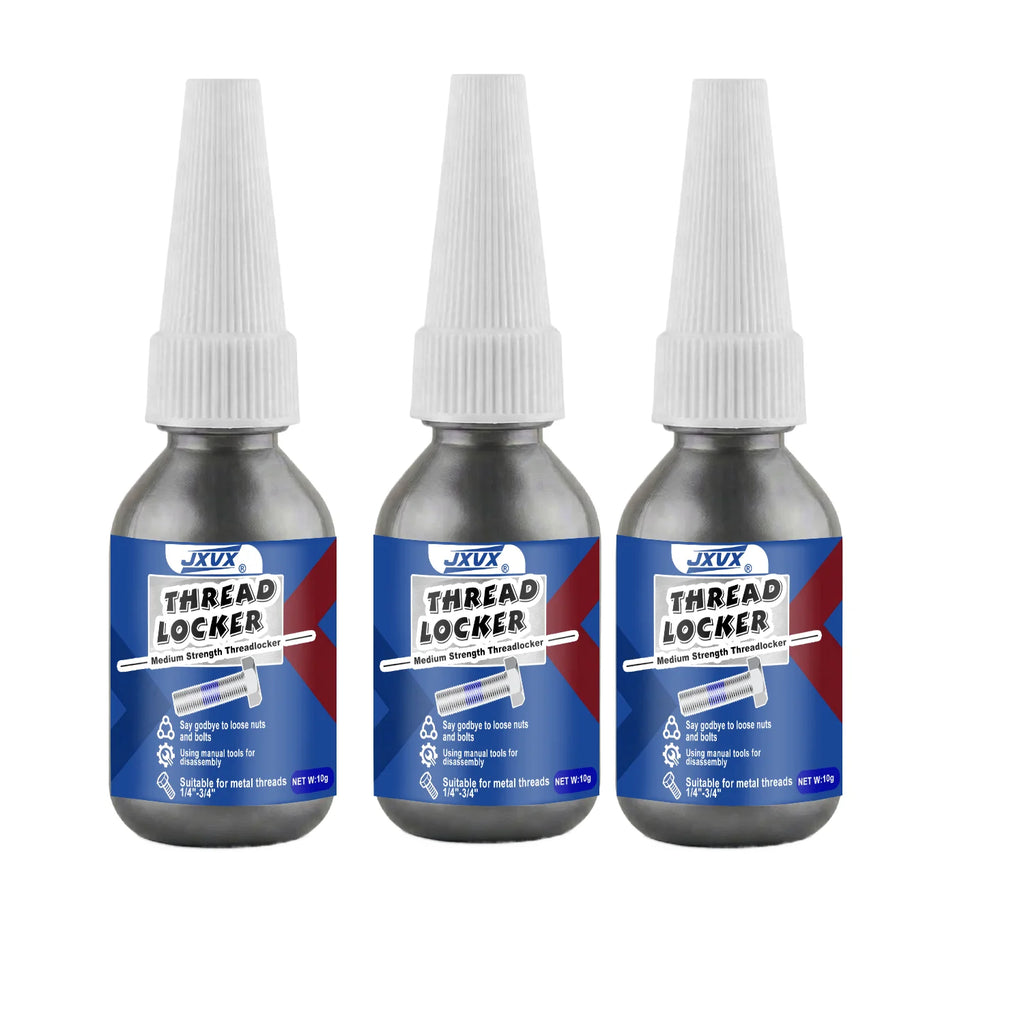 JXVX 10ML Anaerobic Epoxy Adhesive Ethread Lock Blue Medium Strength, Industrial Thread Sealant Replaces Washers Can Prevent Loo