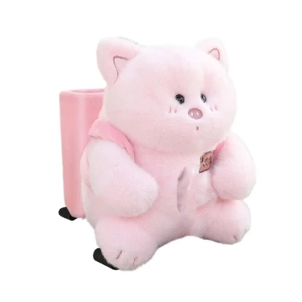 Plush Bear Car Tissue Box 2-in-1 Car Tissue Box and Trash Can Cute Napkin Tissue Paper Holder Creative Car Armrest Tissue Case