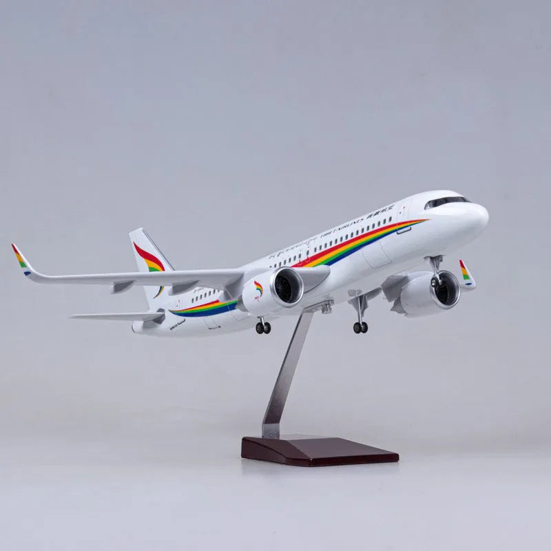 47CM Tibet Air Airline A320neo Aviation Aircraft Model W Plane Gift Collection Show Standable Airplane with Wheel Collection Fan