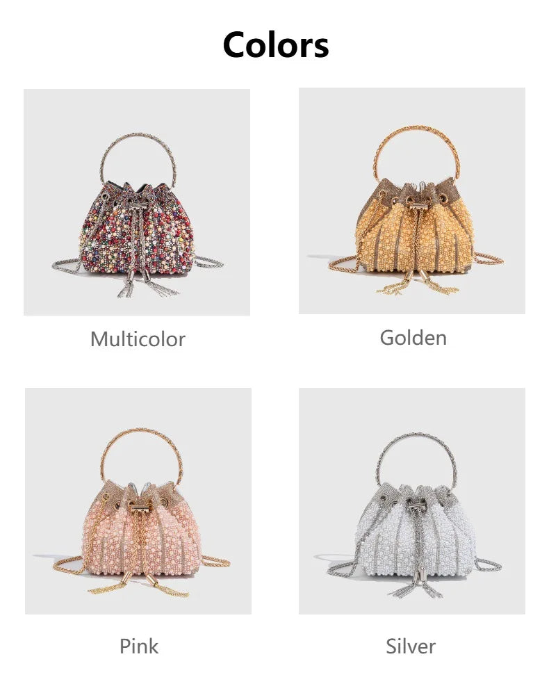 Luxury Women Rhinestone Evening Bag Glitter Diamond Clutch Purse Elegant Handbag for Wedding Party Banquet Prom Formal Occasions