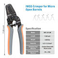 IWS-2820 Crimper Plier IWISS Mini Micro Open Barrel Crimping Tools for AWG28-20 JAM Molex Tyco JST2.54 Terminals and Connectors