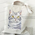 Funny Cow Cat Handbag Women Cartoon Aesthetics Kitten Design Shopping Bags Teen Cat Lover Reusable Tote Bag Female Shoulder Bag