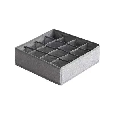 1/2/3 Pack Gray Sock Underwear Organizer Dividers 16/24/64 Cell Fabric Foldable Closet Organizers Storage Boxes for Storing Sock