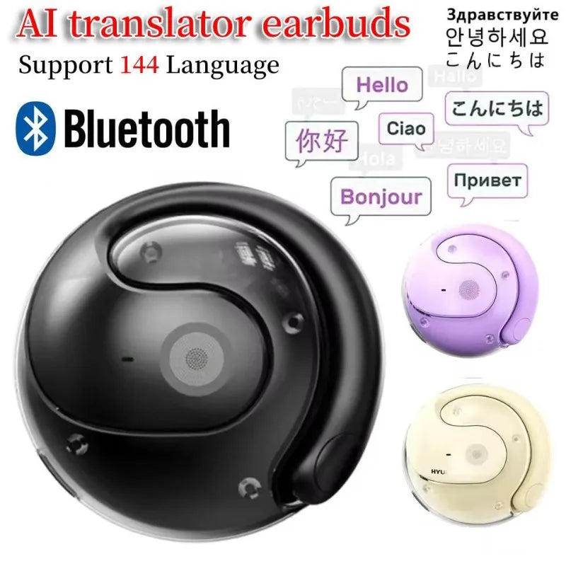 Intelligent Real-time Translation Earbuds Global 144 Languages Wireless BT Translation Earphones Waterproof Smart Voice Earbuds