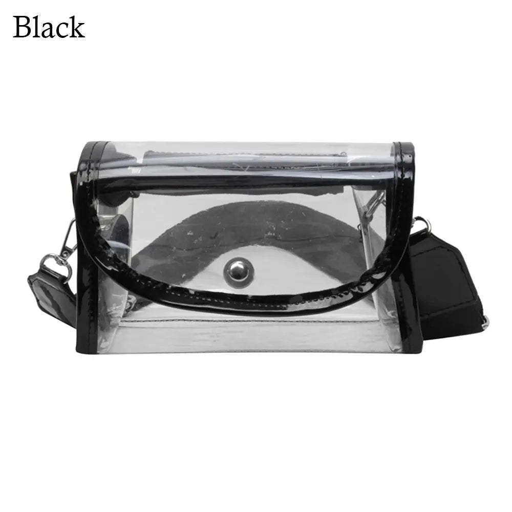 PVC Transparent Jelly Bag Small Square Bag Transparent Crossbody Bag for Women Candy Color Letter Fashion Shoulder Bag