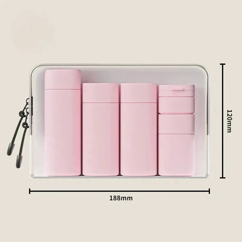 5Pcs Multiple Colors Hydrating Makeup Dispensing Bottles Portable Lotions Shampoos Traveling Refillable Squeezed Empty Bottles